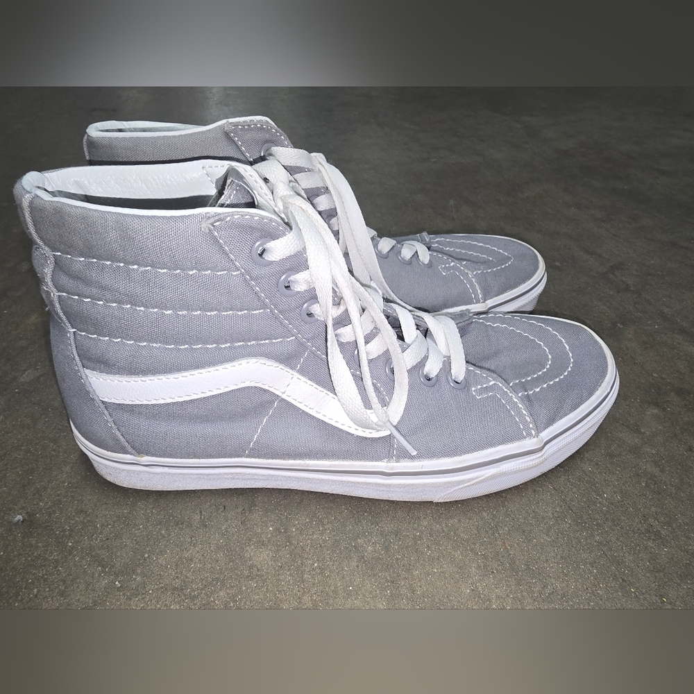 Vans Hi Top Gray and White Skater Unisex Shoes
